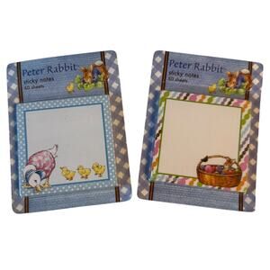 Peter Rabbit Set of 2 60 Sheet Sticky Notes Easter Egg Basket & Ducks